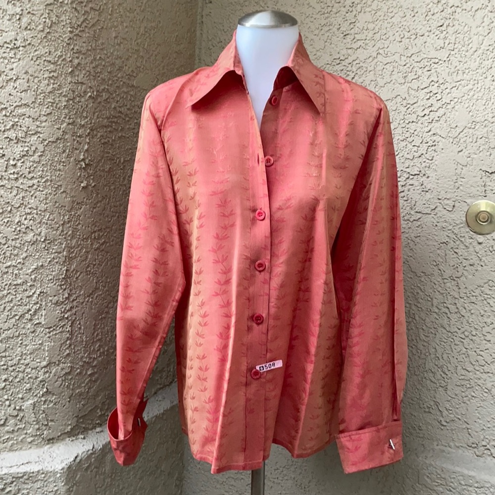 Vintage metallic orange Escada silk blouse